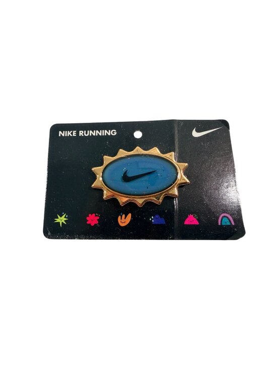 Nike Jewelry - Vintage Nike MOOD Color Changing Running Gold Tone Sunburst Lapel Pin on Card